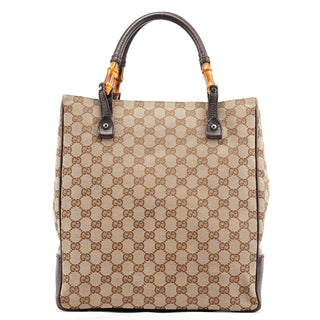 Gucci Beige GG Bamboo Tote Bag