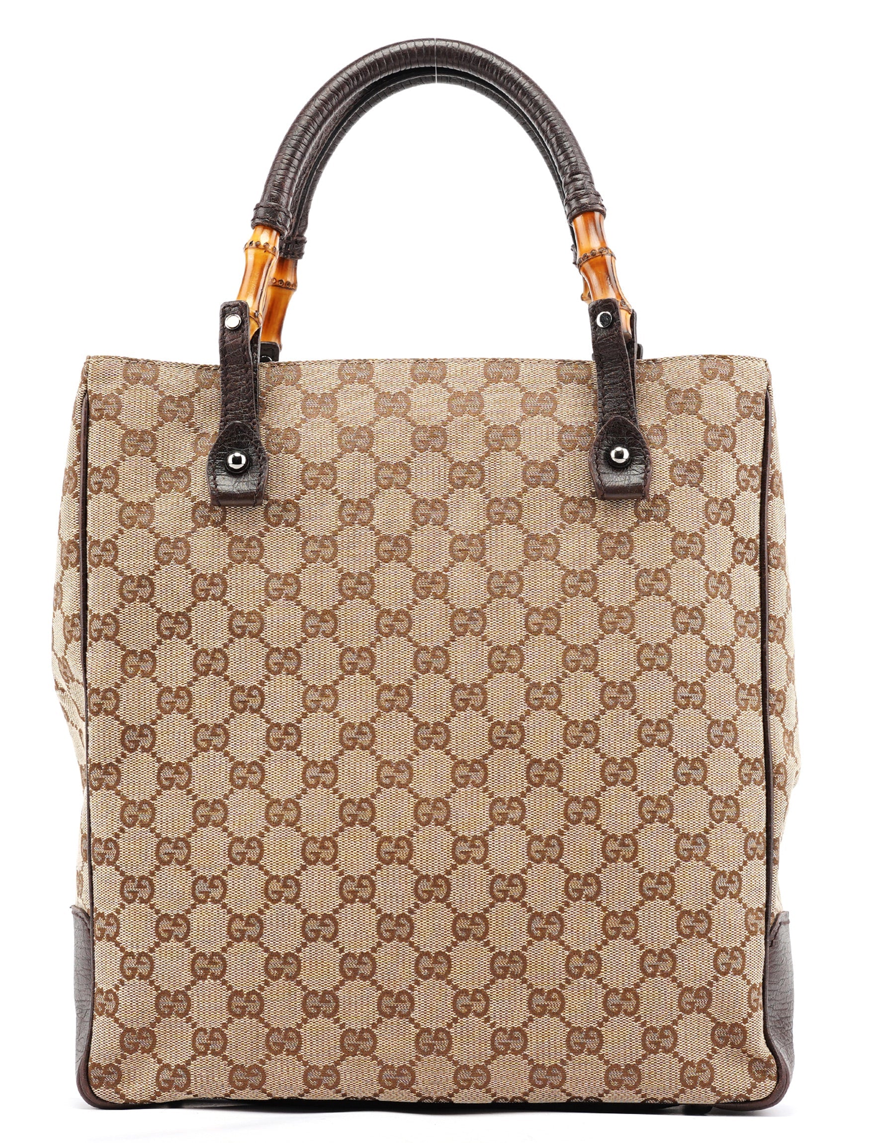 Gucci Beige GG Bamboo Tote Bag