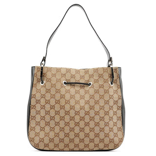 Gucci Beige GG Drawstring Shoulder Bag