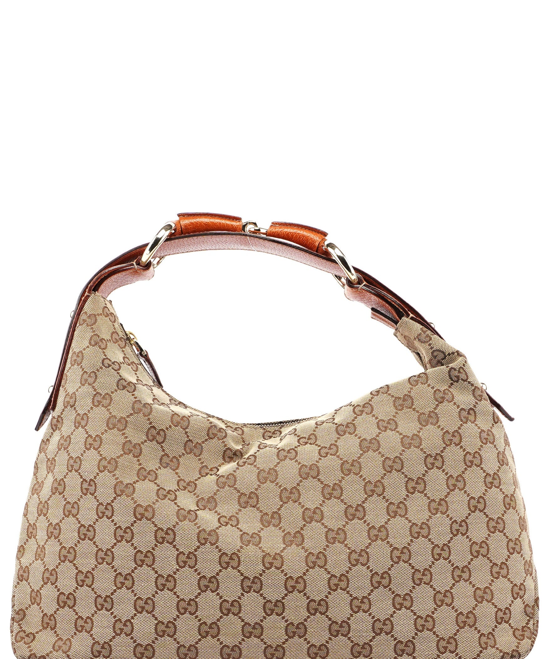 Gucci Beige GG Horsebit Hobo Shoulder Bag