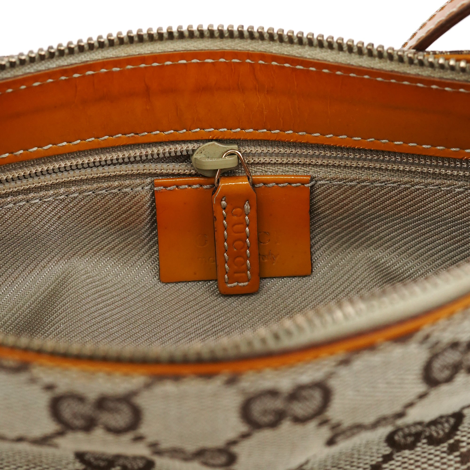 Gucci Beige GG Patent Leather Shoulder Bag