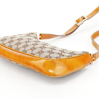 Gucci Beige GG Patent Leather Shoulder Bag