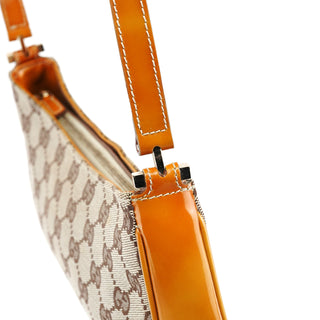 Gucci Beige GG Patent Leather Shoulder Bag