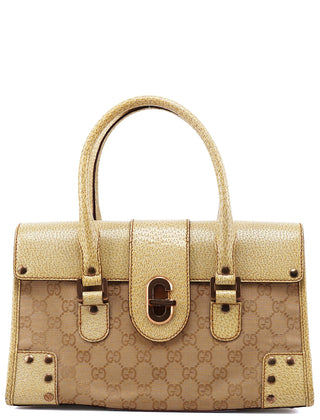 Gucci Beige GG Turnlock Tote Bag