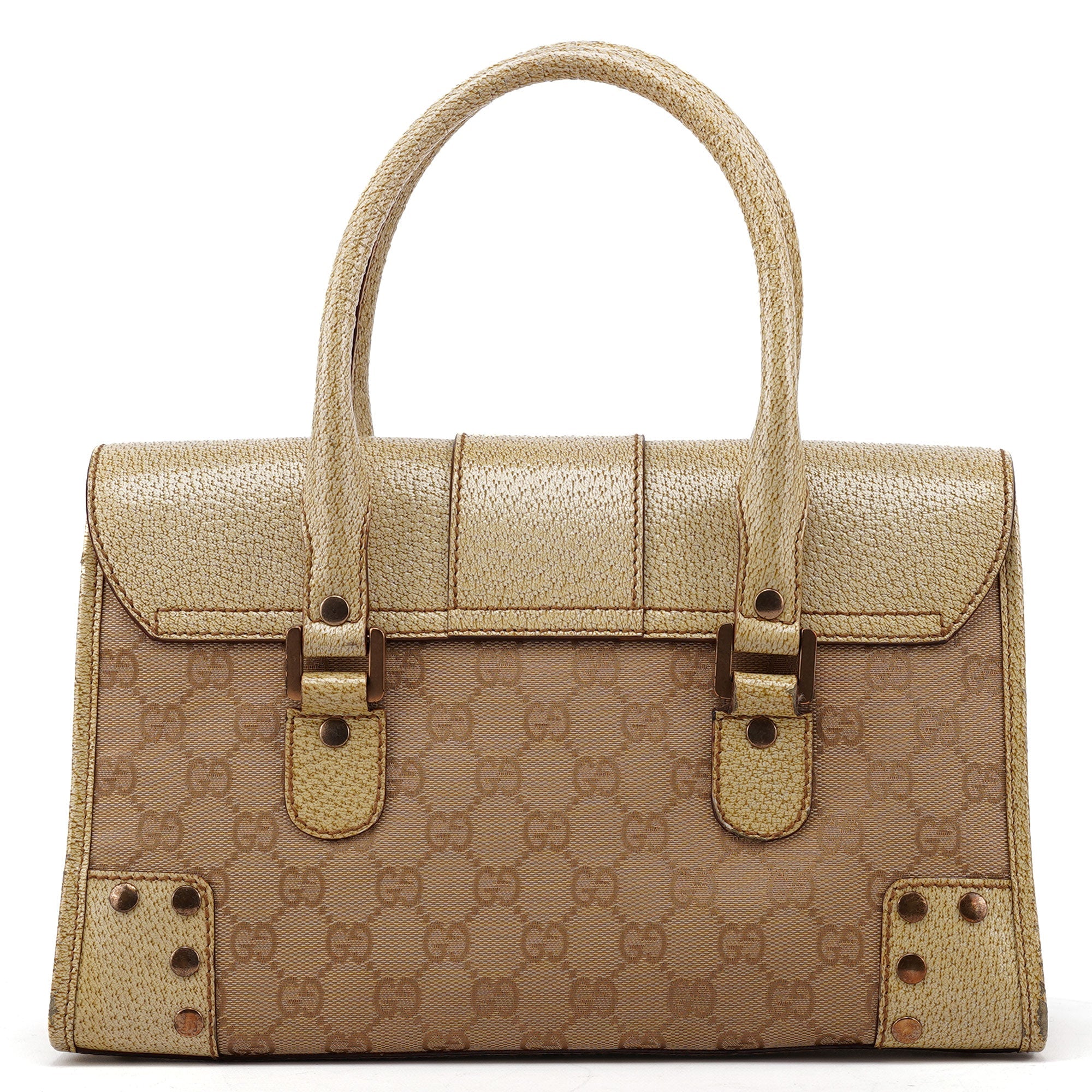 Gucci Beige GG Turnlock Tote Bag