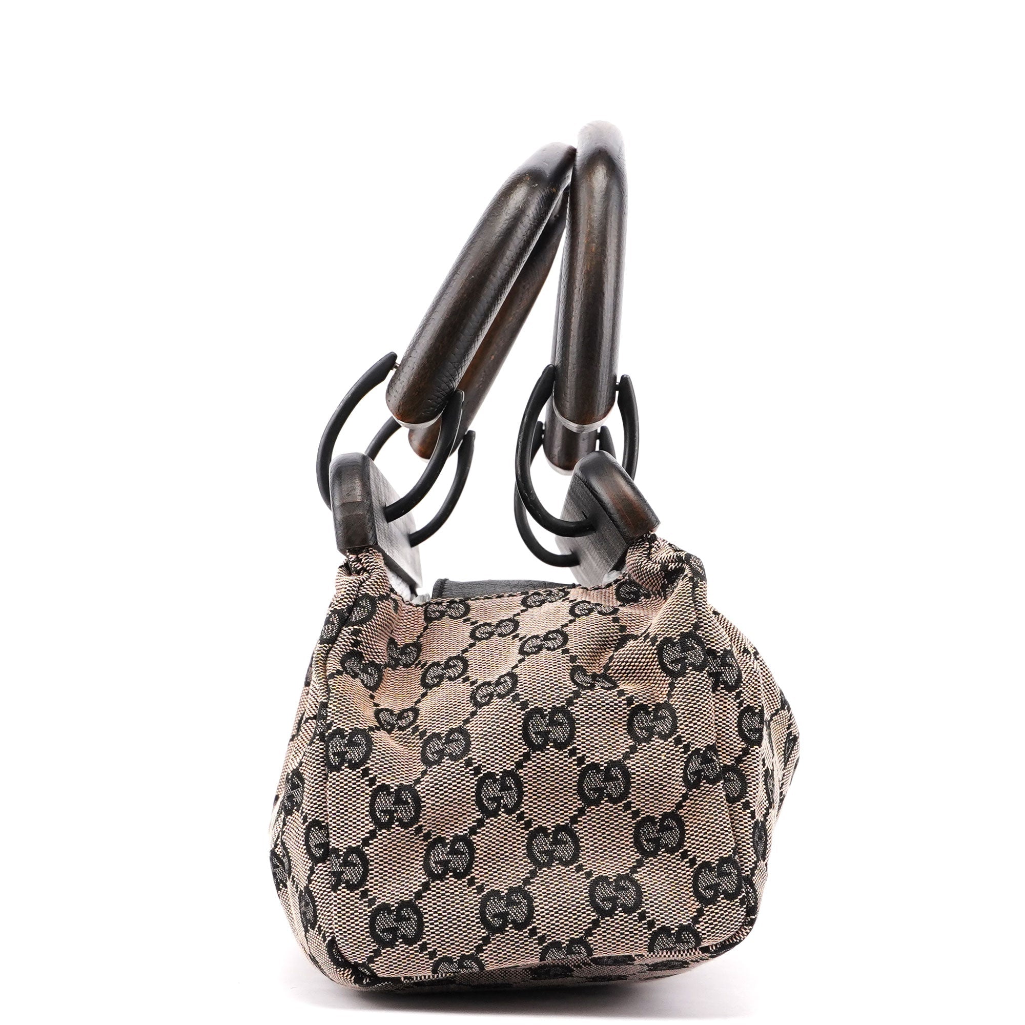 Gucci Beige GG Wood Handle Doctor Bag