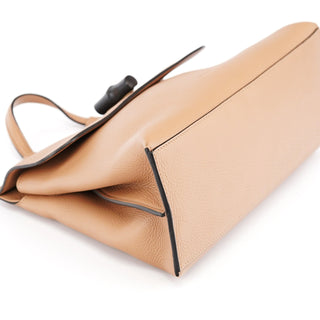 Gucci Beige Leather Bamboo Turnlock 2-Way Bag