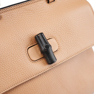 Gucci Beige Leather Bamboo Turnlock 2-Way Bag