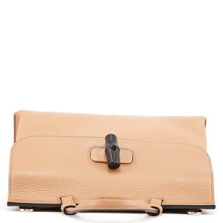 Gucci Beige Leather Bamboo Turnlock 2-Way Bag
