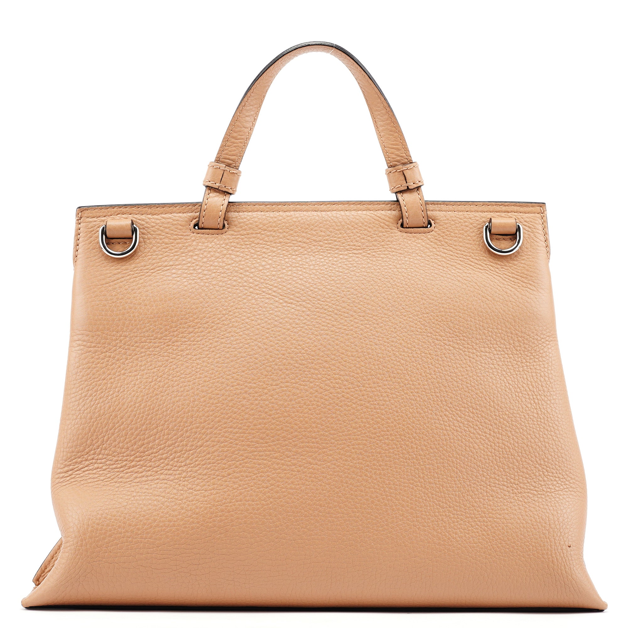 Gucci Sac deux portés Bamboo Turnlock en cuir beige