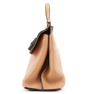 Gucci Beige Leather Bamboo Turnlock 2-Way Bag