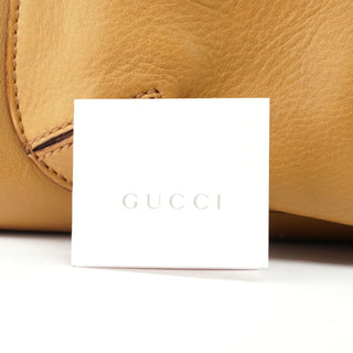 Gucci Beige Leather Dual Handle Bamboo Tote