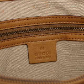 Gucci Beige Leather Dual Handle Bamboo Tote