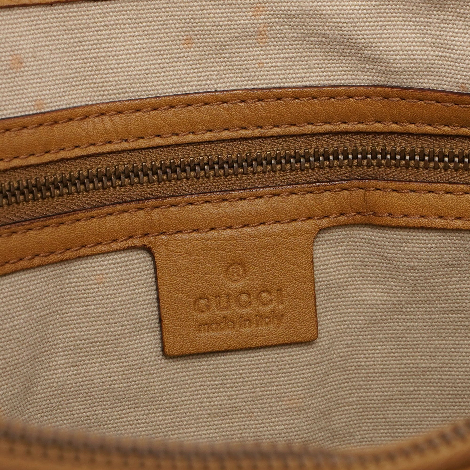 Gucci Beige Leather Dual Handle Bamboo Tote