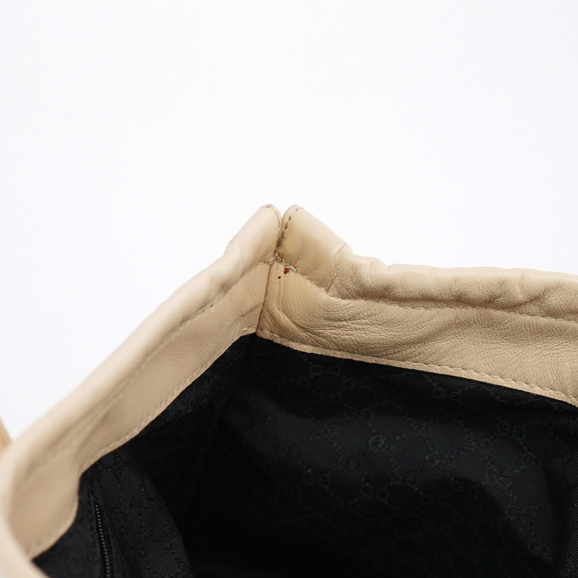 Gucci Beige Leather Tassel Tote Bag