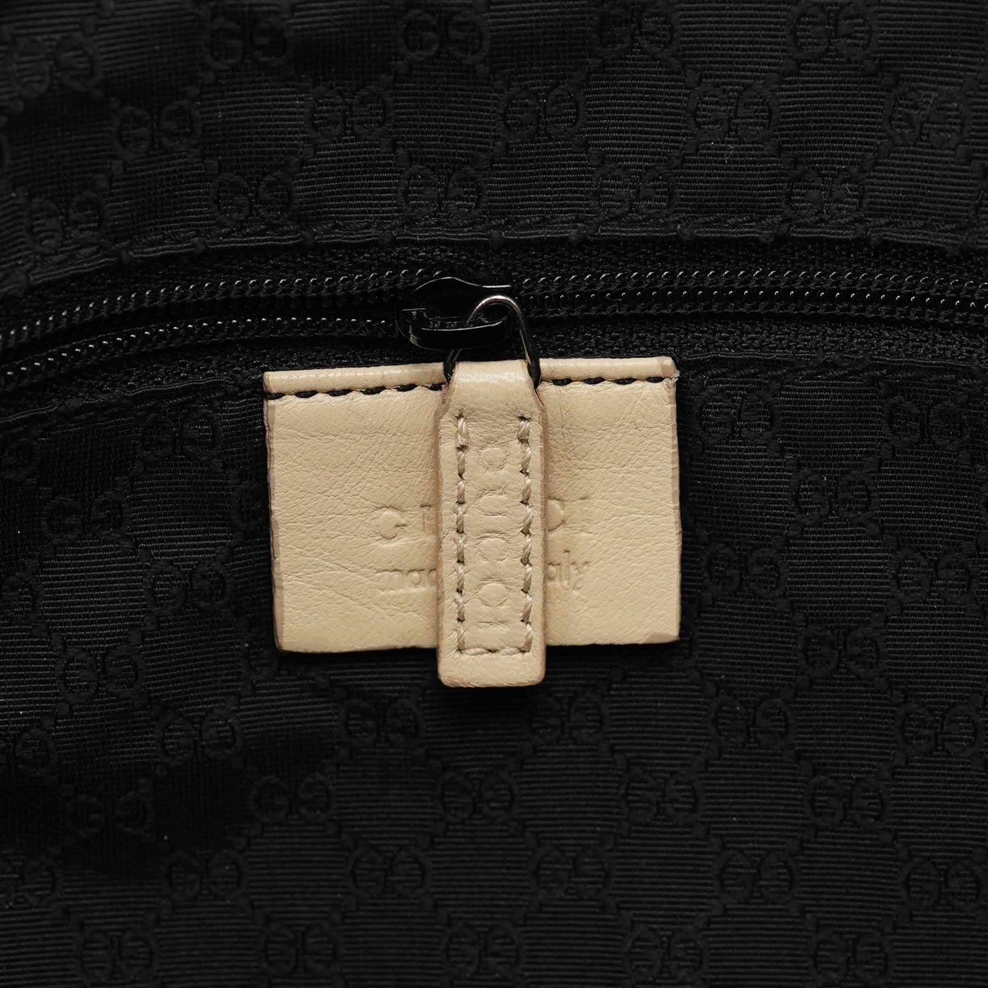 Gucci Beige Leather Tassel Tote Bag