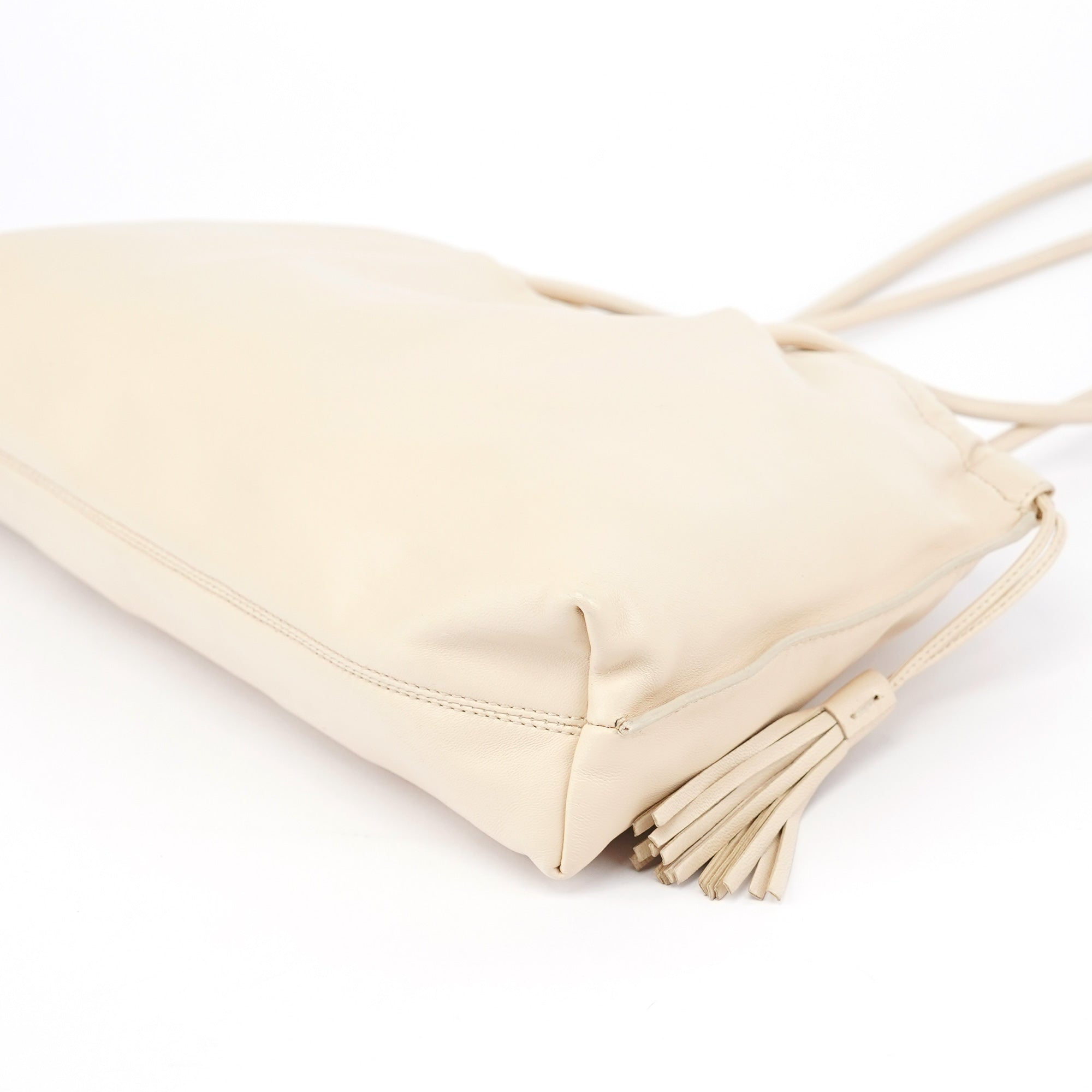 Gucci Beige Leather Tassel Tote Bag