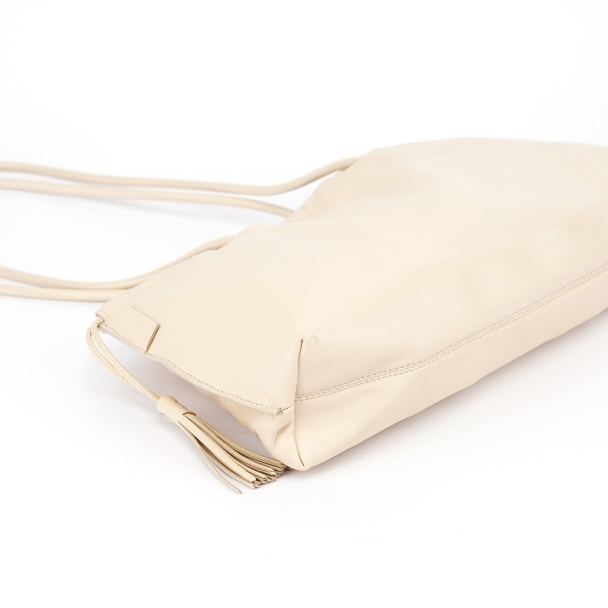 Gucci Beige Leather Tassel Tote Bag