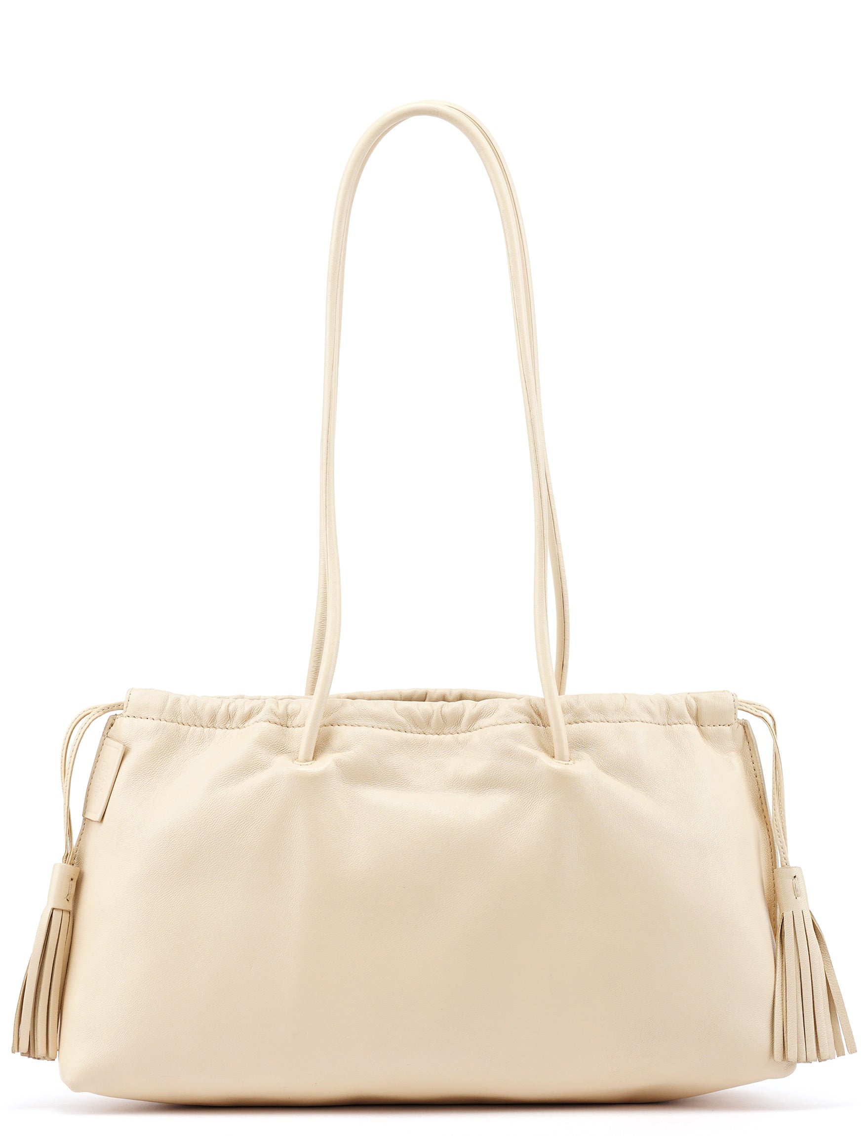 Gucci Beige Leather Tassel Tote Bag