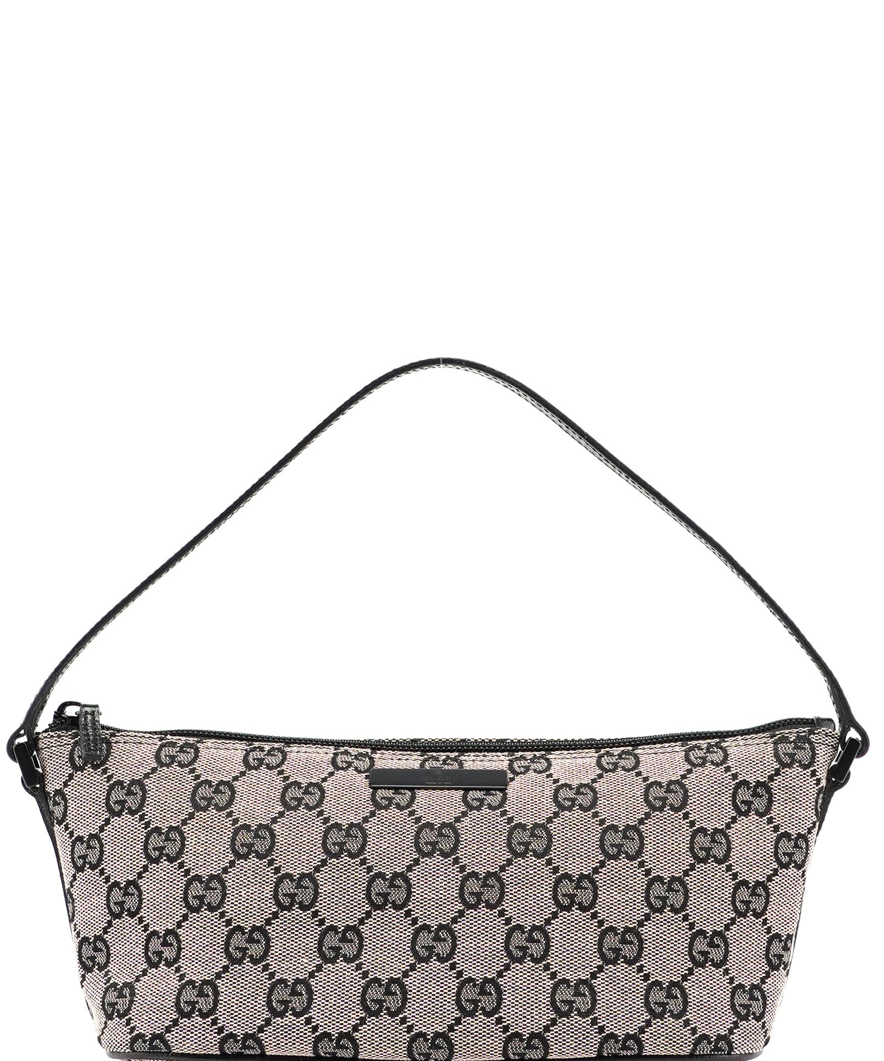 Gucci Beige Matte Black GG Boat Pochette