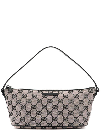 Gucci Beige Matte Black GG Boat Pochette