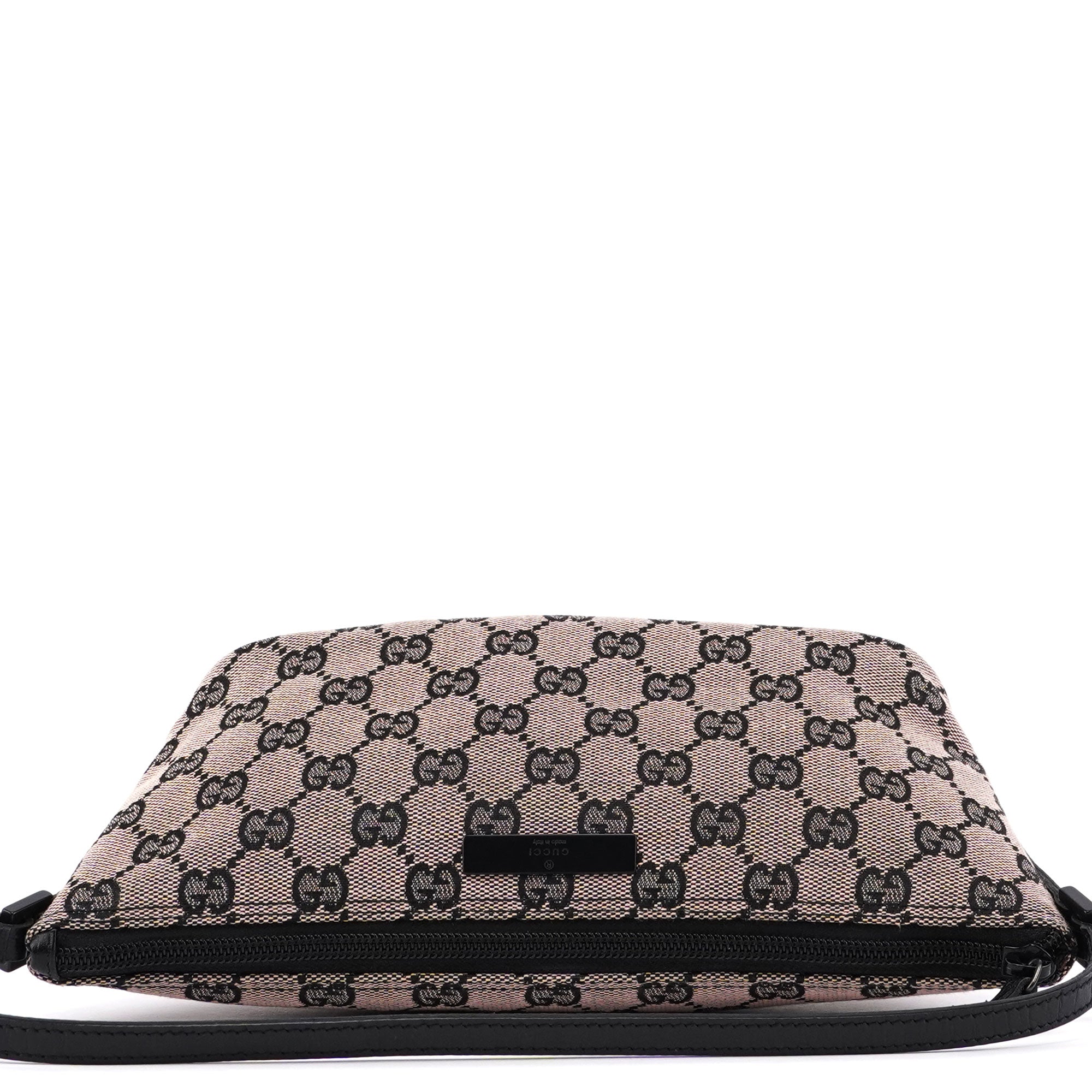 Gucci Beige Matte Black GG Boat Pochette