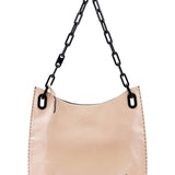 Gucci Schultertasche mit Kette aus Lackleder in Beige
