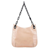 Gucci Schultertasche mit Kette aus Lackleder in Beige