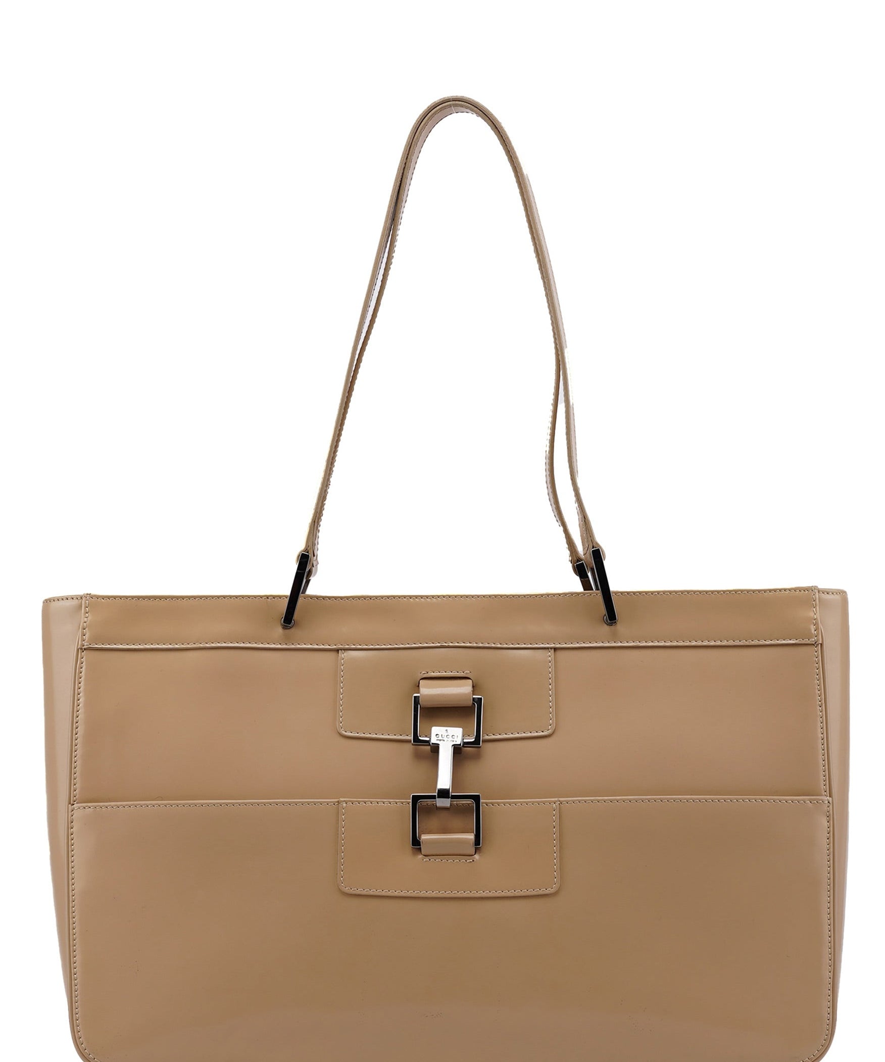 Gucci Beige Patent Leather Jackie Tote