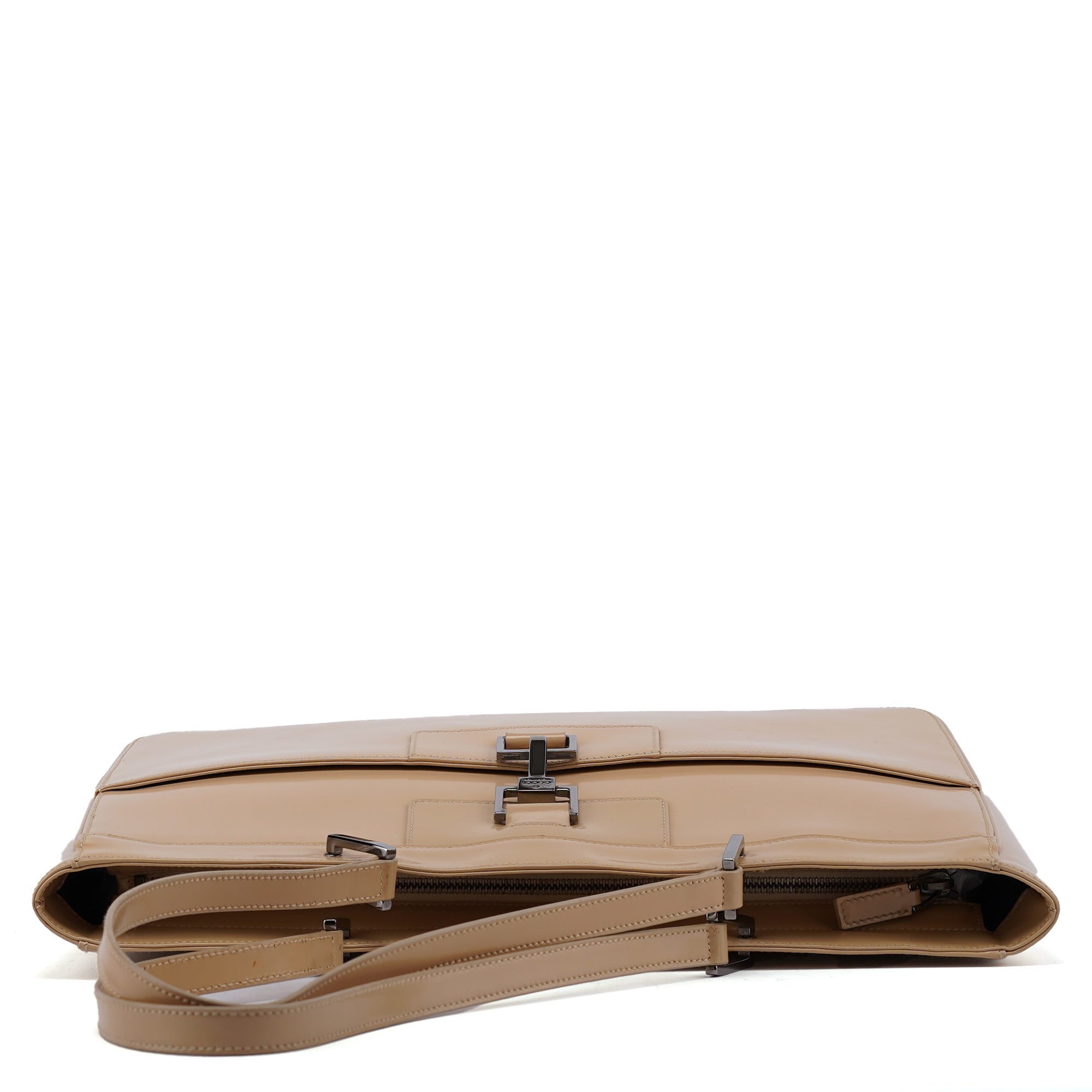 Gucci Sac cabas Jackie en cuir verni beige