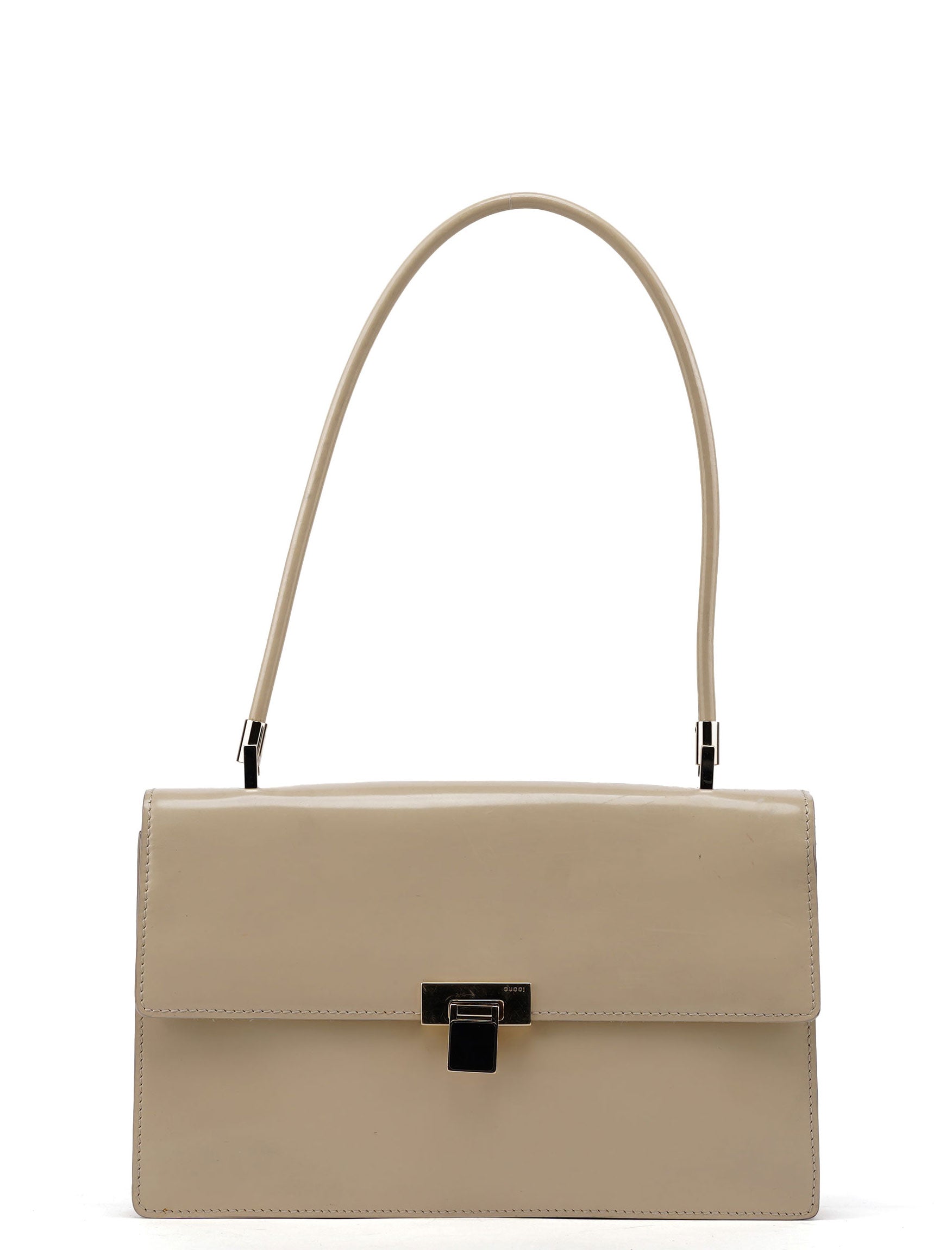 Gucci Beige Patent Leather Shoulder Bag