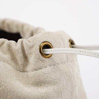 Gucci Beige Perforated Leather Drawstring Bag