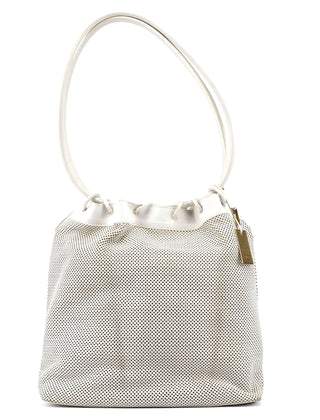 Gucci Beige Perforated Leather Drawstring Bag