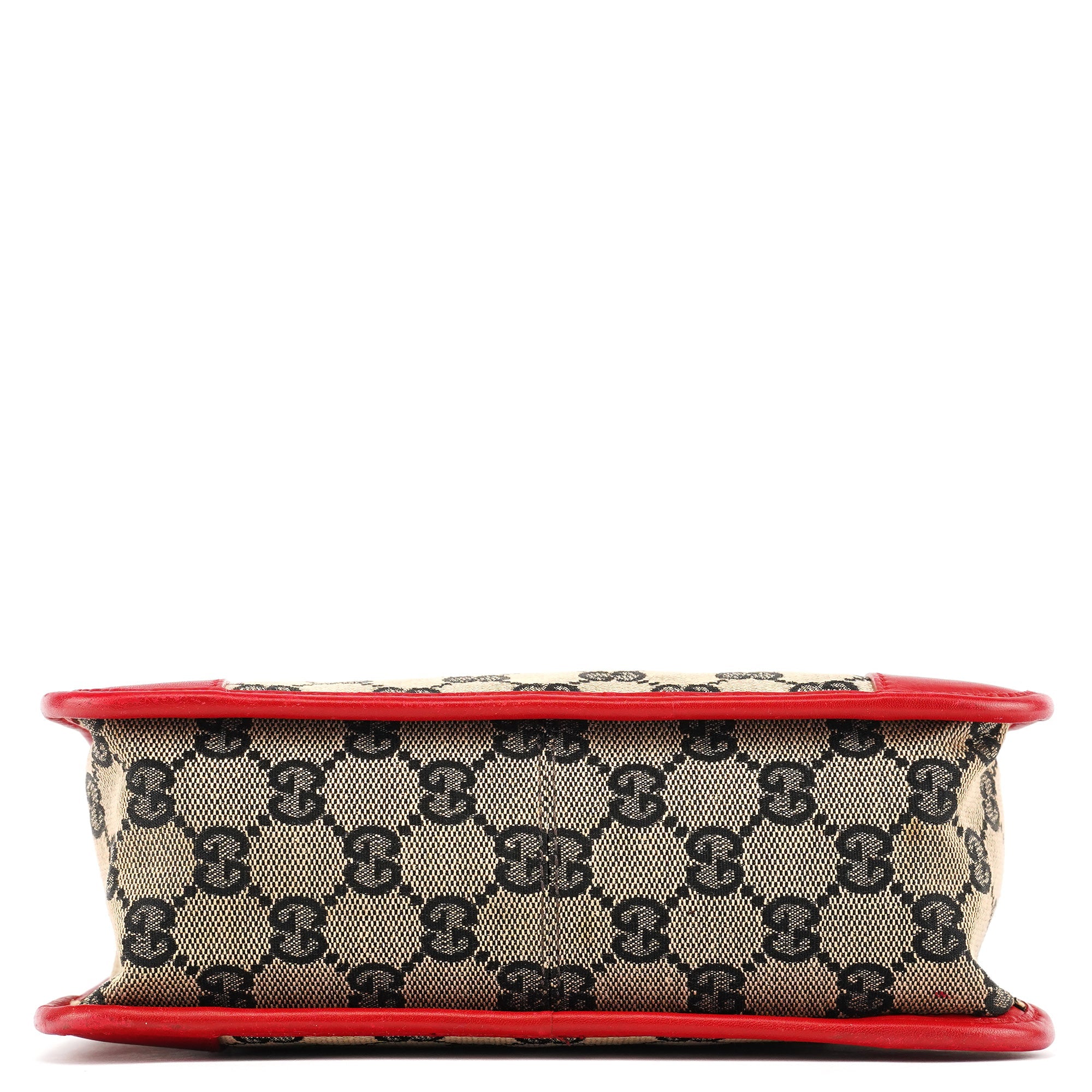 Gucci Beige Red GG Leather Tote Bag