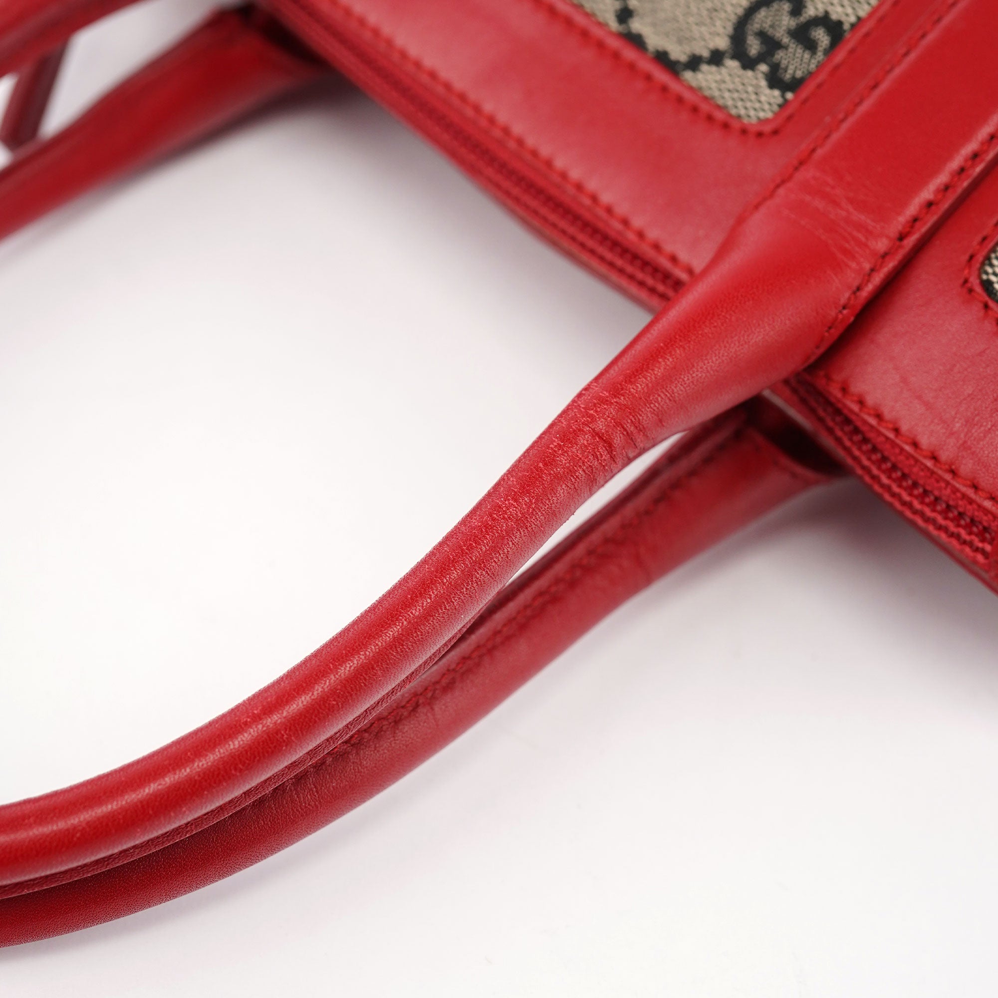 Gucci Beige Red GG Tote Bag