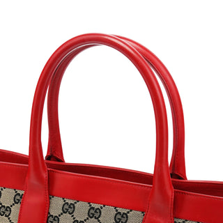 Gucci Beige Red GG Tote Bag