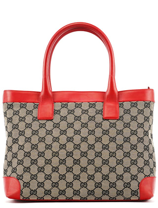 Gucci Beige Red GG Tote Bag