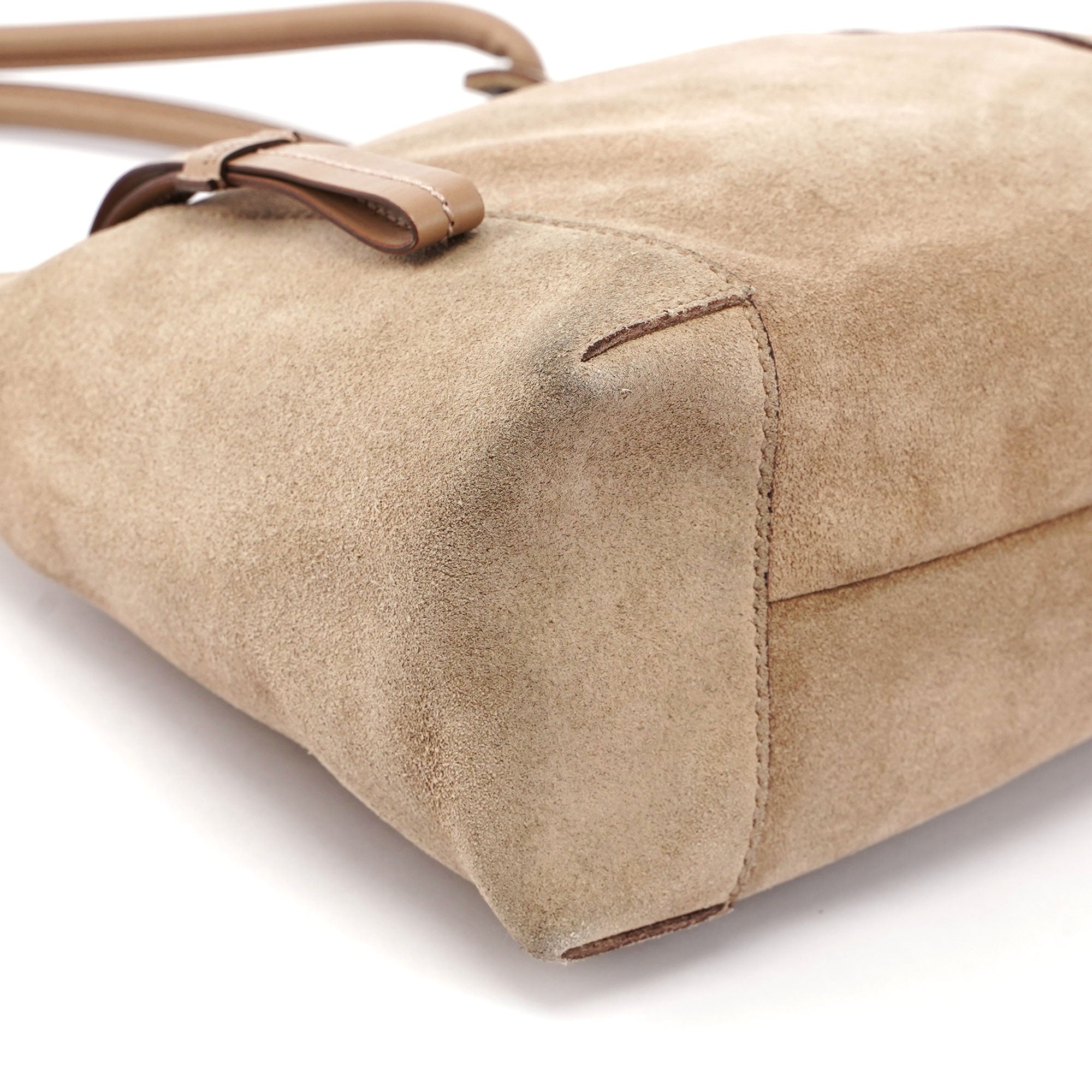 Gucci Sac porté épaule en daim beige