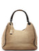 Gucci Beige Suede Wood Handle Shoulder Bag