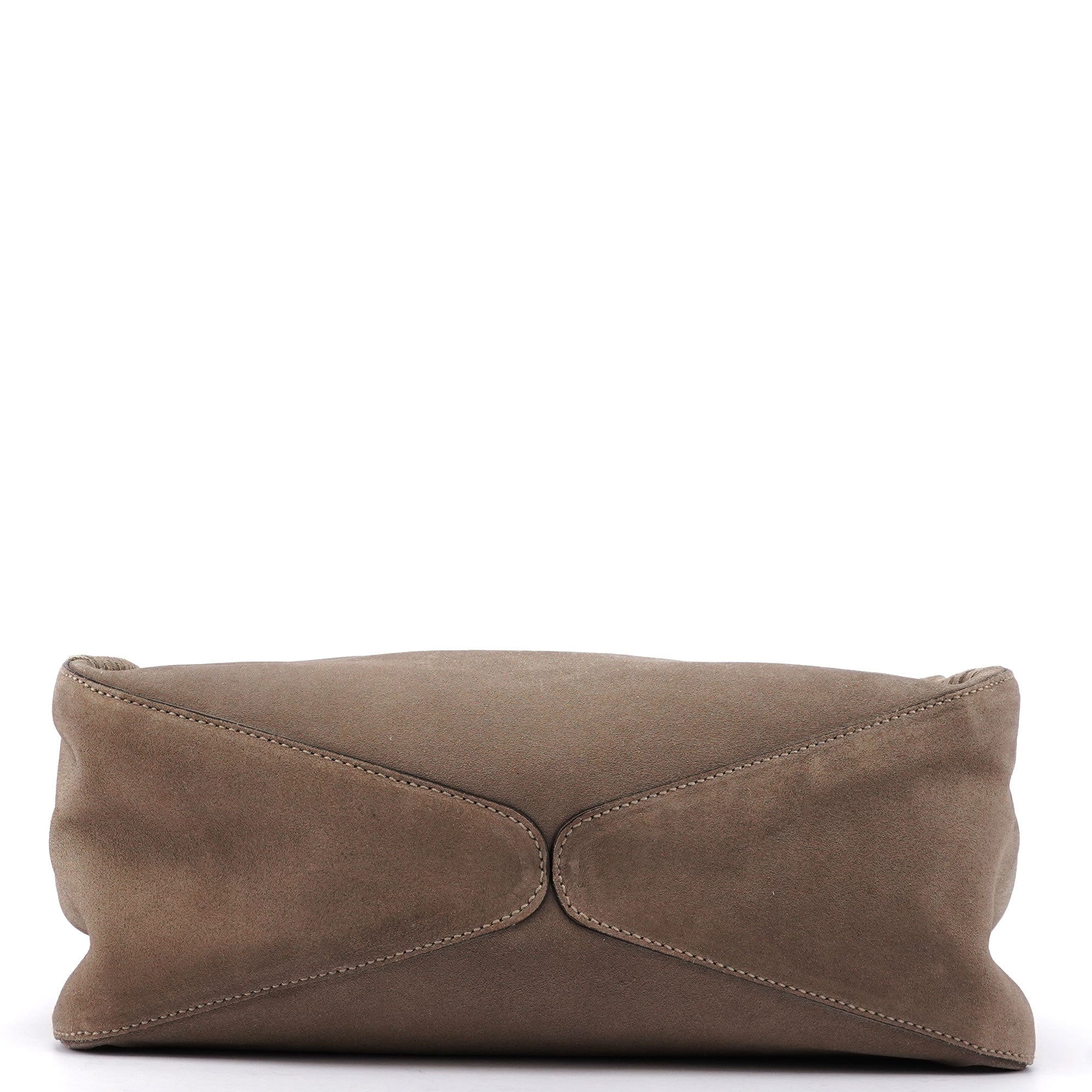 Gucci Schultertasche aus Veloursleder in Beige mit Holzhenkel
