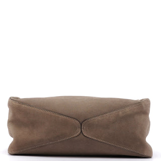 Gucci Beige Suede Wood Handle Shoulder Bag