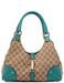 Gucci Beige Turquoise GG Jackie Shoulder Bag