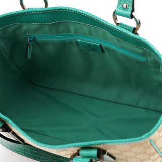 Gucci Beige Turquoise GG Tote Bag