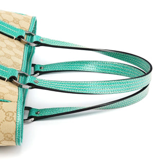 Gucci Beige Turquoise GG Tote Bag
