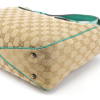 Gucci Beige Turquoise GG Tote Bag