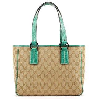 Gucci Beige Turquoise GG Tote Bag