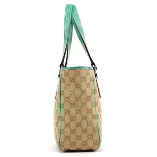 Gucci Beige Turquoise GG Tote Bag