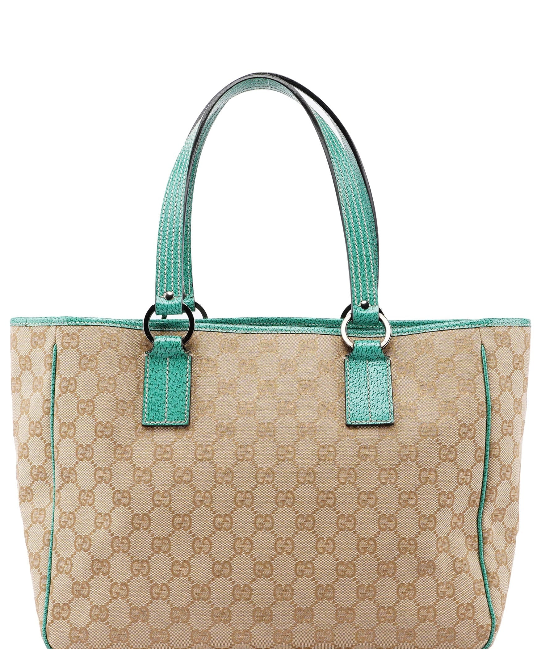 Gucci Beige Turquoise GG Tote Bag