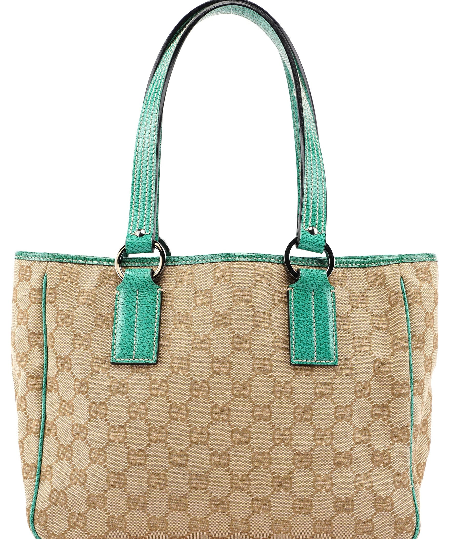 Gucci Beige Turquoise GG Tote Bag
