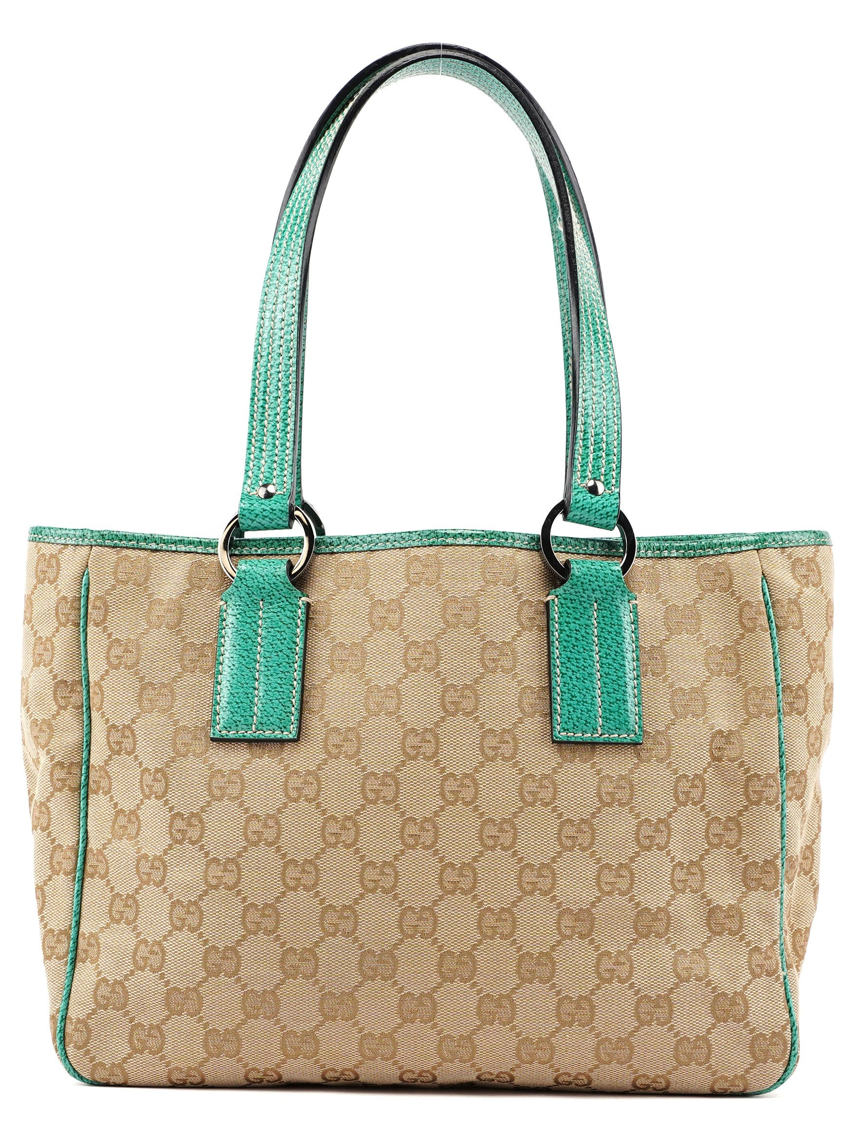 Gucci Beige Turquoise GG Tote Bag